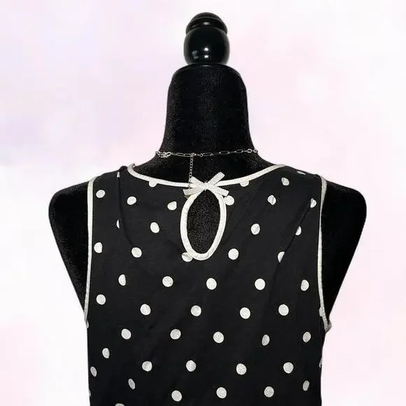 Kate Spade Black White Polka Dot Top Spring Designer - Picture 5 of 5